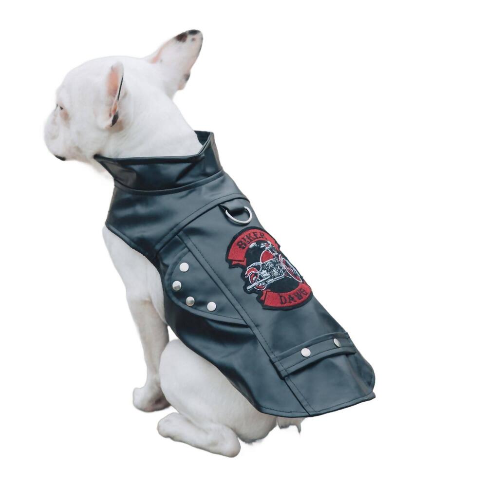 NEW DOGGIE DESIGN biker dawg motorcycle jacket in black